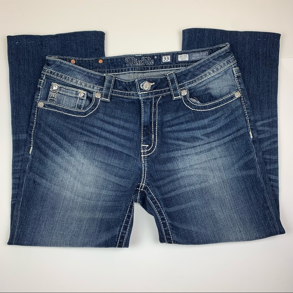 Miss Me Mid-Rise Boot Cut Jeans 33